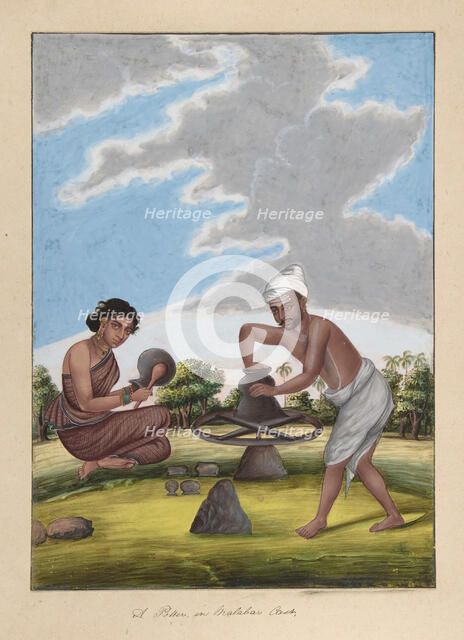 A Potter in Balabar Cast, from Indian Trades and Castes, ca. 1840. Creator: Anon.
