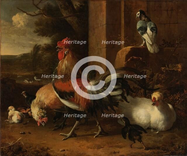 A Poultry Yard, c.1660-c.1665. Creator: Melchior d'Hondecoeter.