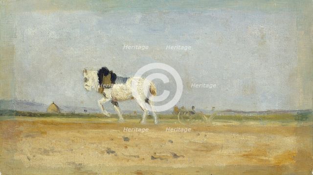 A Plow Horse in a Field, 1870/1874. Creator: Stanislas Lepine.