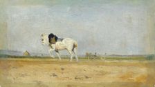 A Plow Horse in a Field, 1870/1874. Creator: Stanislas Lepine