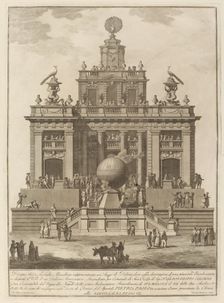 A Place of Delight with an Aerial Balloon, for the "Chinea" Festival, 1785. Creator: Francesco Barbazza