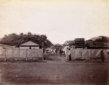A plague patient being transported on a manually propelled ambulance carriage..., 1896/1897. Creator: Unknown