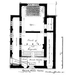 A plan of Guildhall Chapel, King Street, Cheapside, London, 1819 (1886).Artist: William Griggs