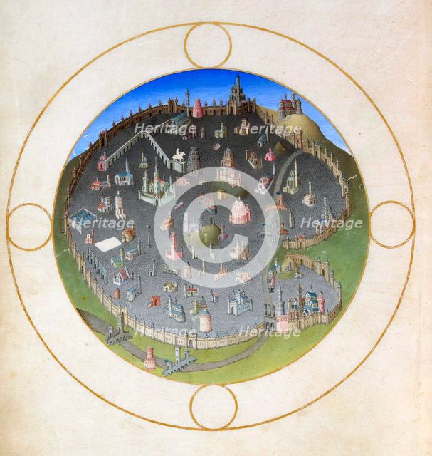 A plan of Rome, 1412-1416. Artist: Hermann Limbourg