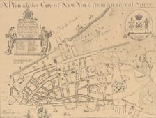 A Plan of the City of New York from an Actual Survey Made by James Lyne, 1728, 1834-1872. Creator: Unknown