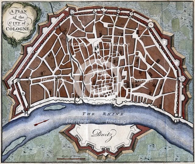 A plan of the city of Cologne. Artist: Unknown