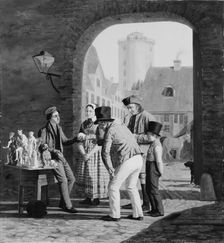 A Plaster Cast Vendor. Copenhagen Street Scene, 1838. Creator: Julius Friedlaender