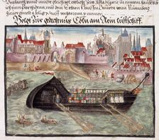 A pleasure boat on the River Rhine at Cologne, 1560-1632. Creator: Unknown