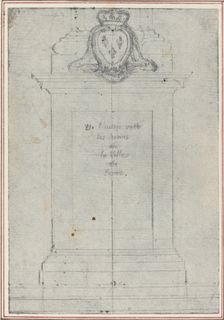A Plinth Surmounted by the Arms of the King of France. Creator: Hubert Francois Gravelot