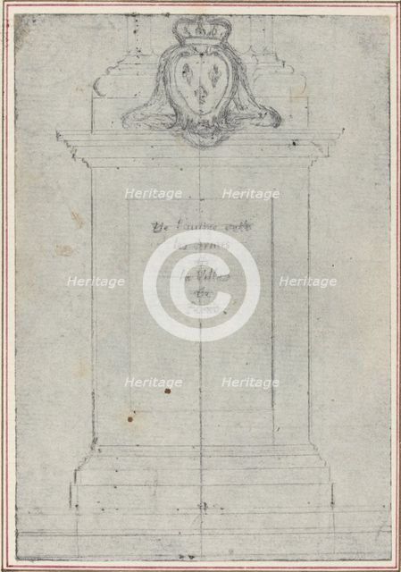 A Plinth Surmounted by the Arms of the King of France. Creator: Hubert Francois Gravelot.