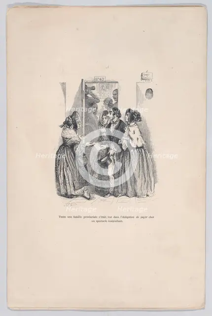 A provincial family was forced to pay a high price for an insignificant show. from the Lit..., 1843. Creator: Brugnot.