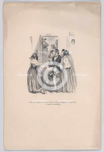 A provincial family was forced to pay a high price for an insignificant show. from the Lit..., 1843. Creator: Brugnot.