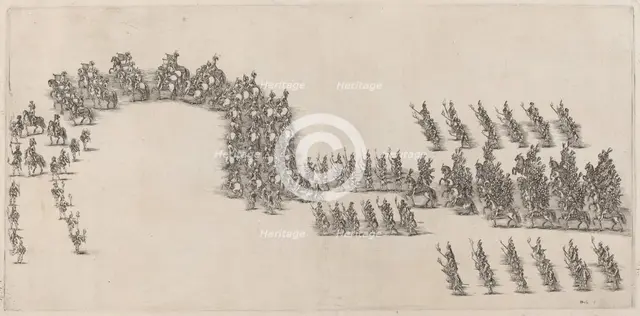 A Procession of Sixty Cavaliers and Torch Bearers, 1652. Creator: Stefano della Bella.