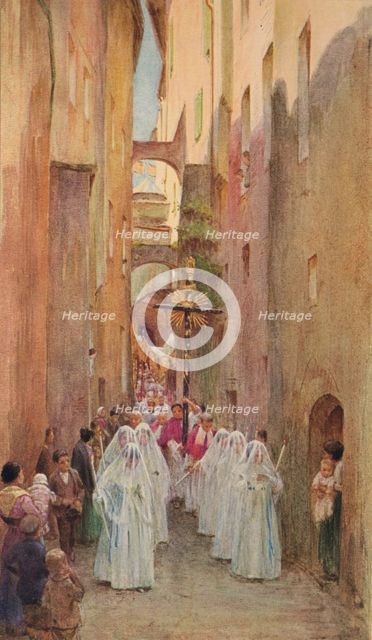 'A Procession in San Remo', c1910, (1912). Artist: Walter Frederick Roofe Tyndale.