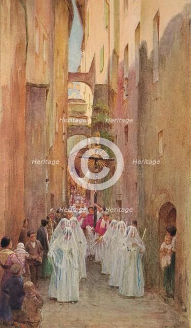 'A Procession in San Remo', c1910, (1912). Artist: Walter Frederick Roofe Tyndale.