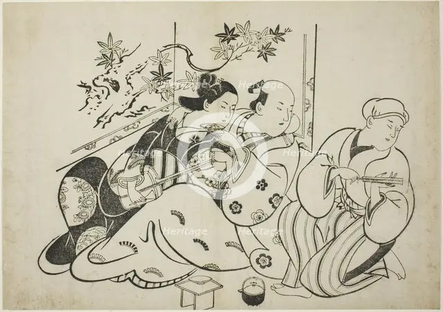 A Professional Buffoon, from an untitled series of 12 prints, c. 1710. Creator: Torii Kiyonobu I.