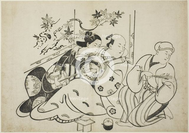 A Professional Buffoon, from an untitled series of 12 prints, c. 1710. Creator: Torii Kiyonobu I.