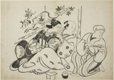 A Professional Buffoon, from an untitled series of 12 prints, c. 1710. Creator: Torii Kiyonobu I