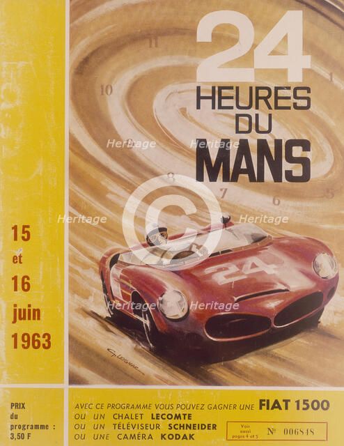A programme advertising Le Mans 24 Hours, 1963. Artist: G Leygnac