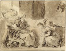 A Prayer for Grandpapa, late 1770s. Creator: Jean-Honore Fragonard