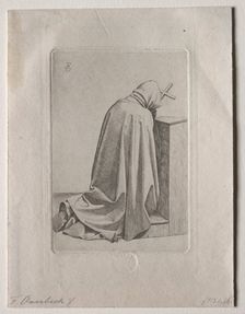 A Praying Monk, 1826. Creator: Johann Friedrich Overbeck (German, 1789-1869); Carl Schulze