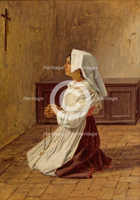 A Praying Italian Woman, 1836. Creator: Martinus Rorbye.