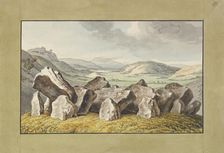A Prehistoric Stone Circle on a Mound, an Extensive Landscape Beyond, mid-18th-early 19th cent. Creator: Johann Heinrich Wilhelm Tischbein
