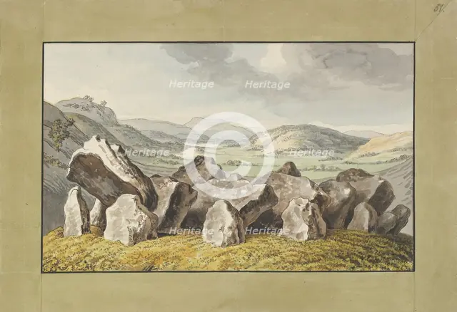 A Prehistoric Stone Circle on a Mound, an Extensive Landscape Beyond, mid-18th-early 19th cent. Creator: Johann Heinrich Wilhelm Tischbein.