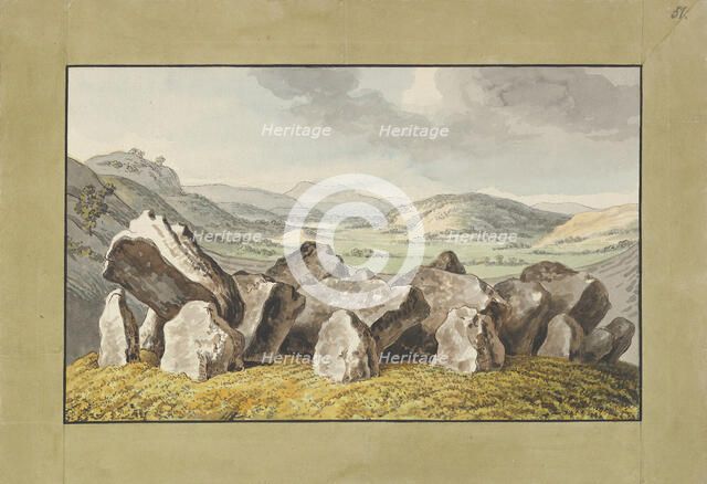 A Prehistoric Stone Circle on a Mound, an Extensive Landscape Beyond, mid-18th-early 19th cent. Creator: Johann Heinrich Wilhelm Tischbein.