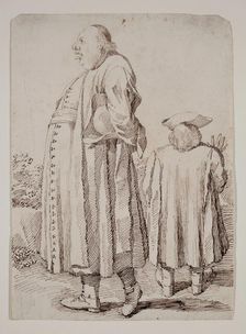 A Priest Walking and a Man Seen From the Back, between 1674 and 1755. Creator: Pier Leone Ghezzi