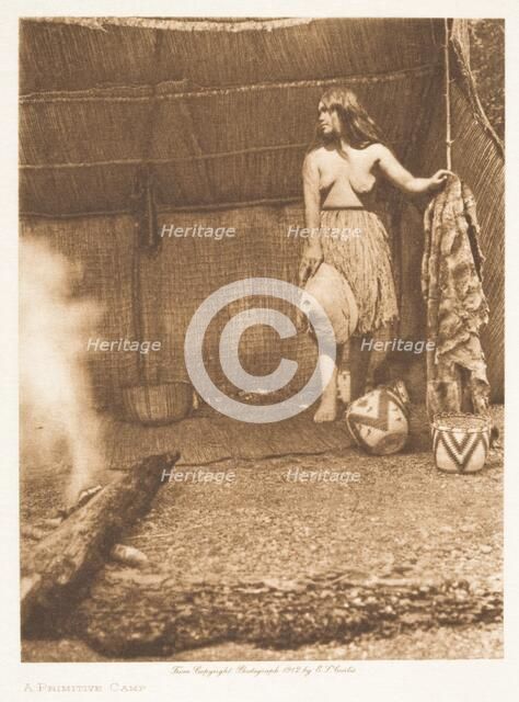 A Primitive Camp, 1912. Creator: Edward Sheriff Curtis.