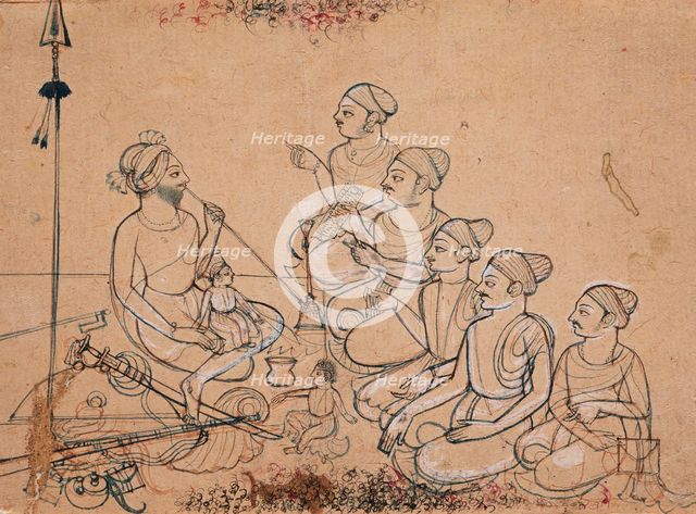 A Prince and His Sons Receive Visitors in the Mardana (Men's Quarter), 1786. Creator: Unknown.