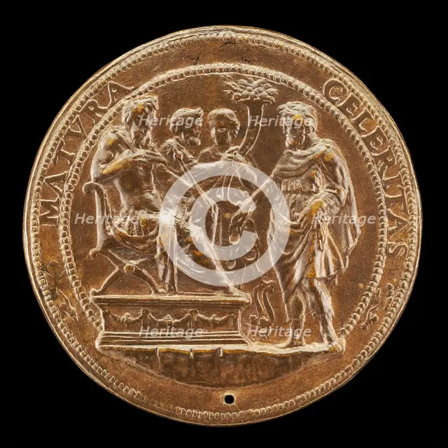 A Prince Receiving a Man with a Bridle [reverse], 1530/1531. Creator: Antonio Vicentino.