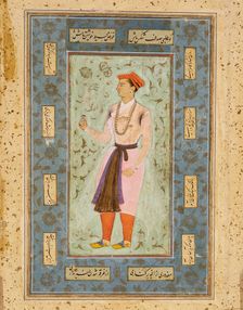 A Prince (Recto); Page of Calligraphy (Verso), between c1600 and c1625. Creator: Unknown