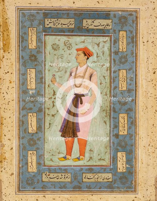 A Prince (Recto); Page of Calligraphy (Verso), between c1600 and c1625. Creator: Unknown.