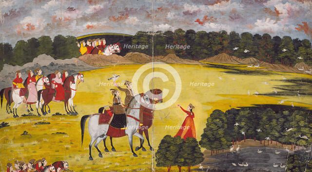 A Prince with a Hawk and Ladies Hunting, between 1750 and 1775. Creator: Unknown.