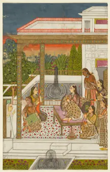 A princess with attendants on a terrace, c. 1720-1730. Creator: Unknown