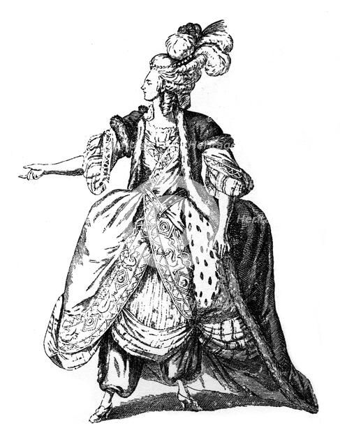A princess' costume, 18th century (1885).Artist: Leclere