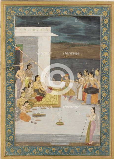 A Princess entertained by a dancer; attendants and musicians, early 18th century. Creator: Unknown.