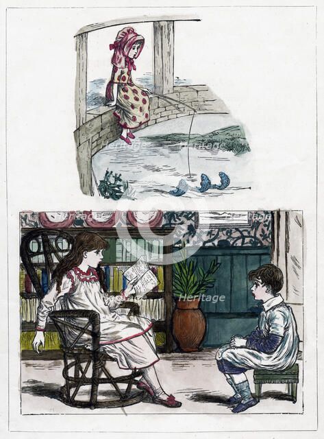 A print from The Little Folk's Nature Painting Book by Kate Greenaway, c1880s. Artist: Unknown