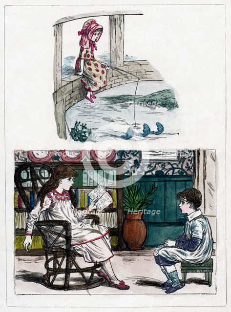 A print from The Little Folk's Nature Painting Book by Kate Greenaway, c1880s. Artist: Unknown