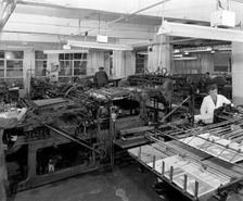 A print room, Mexborough, South Yorkshire, 1959. Creator: Michael Walters