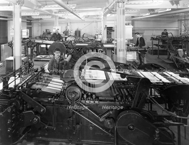 A print room, Mexborough, South Yorkshire, 1959. Creator: Michael Walters.