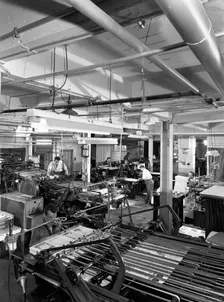 A print room in operation, Mexborough, South Yorkshire, 1959. Creator: Michael Walters