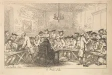 A Print Sale - A Night Auction, 1788. Creator: Thomas Rowlandson