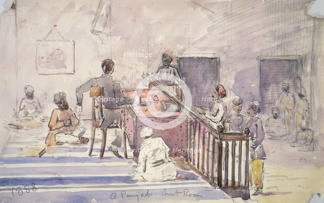 A Punjab court room, 1888. Creator: Alfred Frederick Pollock Harcourt.