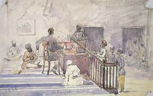 A Punjab court room, 1888. Creator: Alfred Frederick Pollock Harcourt
