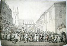 A public execution at Newgate, London, late 18th century. Artist: Thomas Rowlandson