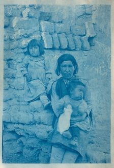 A Pueblo woman with two children (image 1 of 2), c.1890. Creator: Charles Fletcher Lummis