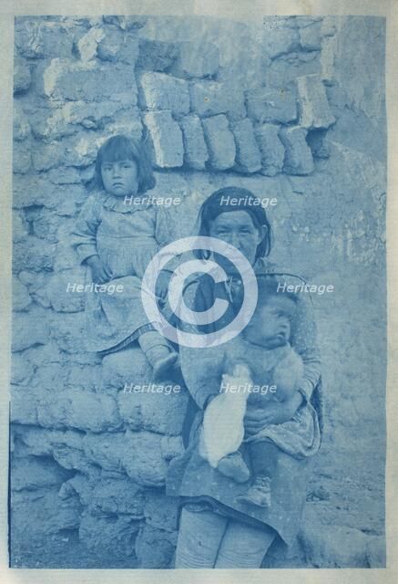 A Pueblo woman with two children (image 1 of 2), c.1890. Creator: Charles Fletcher Lummis.